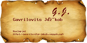 Gavrilovits Jákob névjegykártya